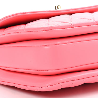 Chanel Lambskin Lacquered Quilted Mini Trendy CC Dual Handle Flap Bag Coral Pink 9 of 10