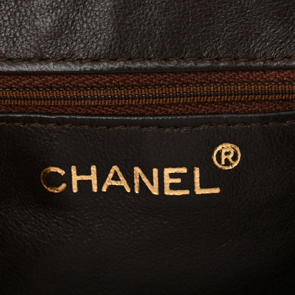 Chanel Suede Quilted Kisslock Top Handle Clutch Brown 6 of 11