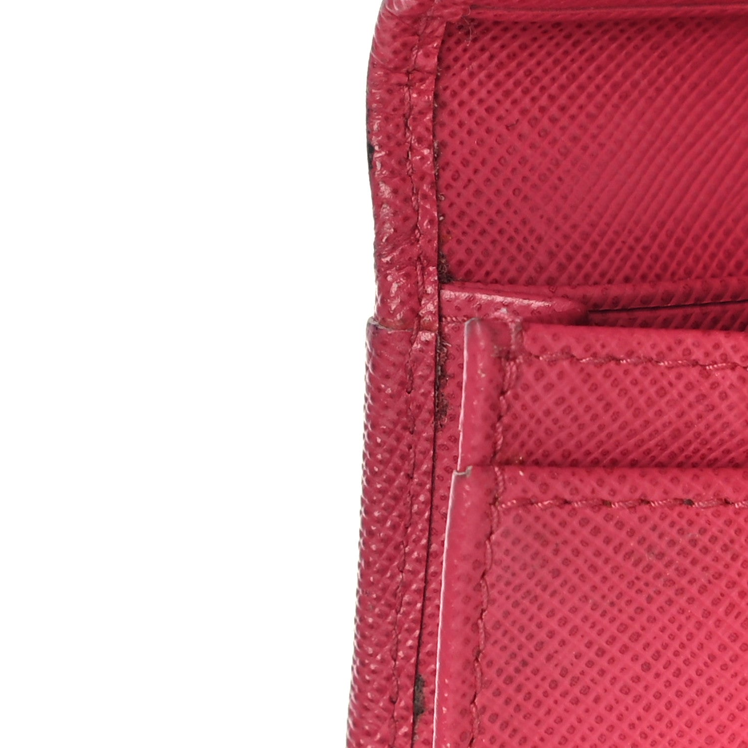 Prada Saffiano Metal Bi-Fold Card Holder Wallet Peonia 15 of 19