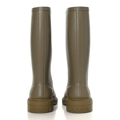 Chanel Caoutchouk CC High Boots 37 Dark Beige 5 of 10