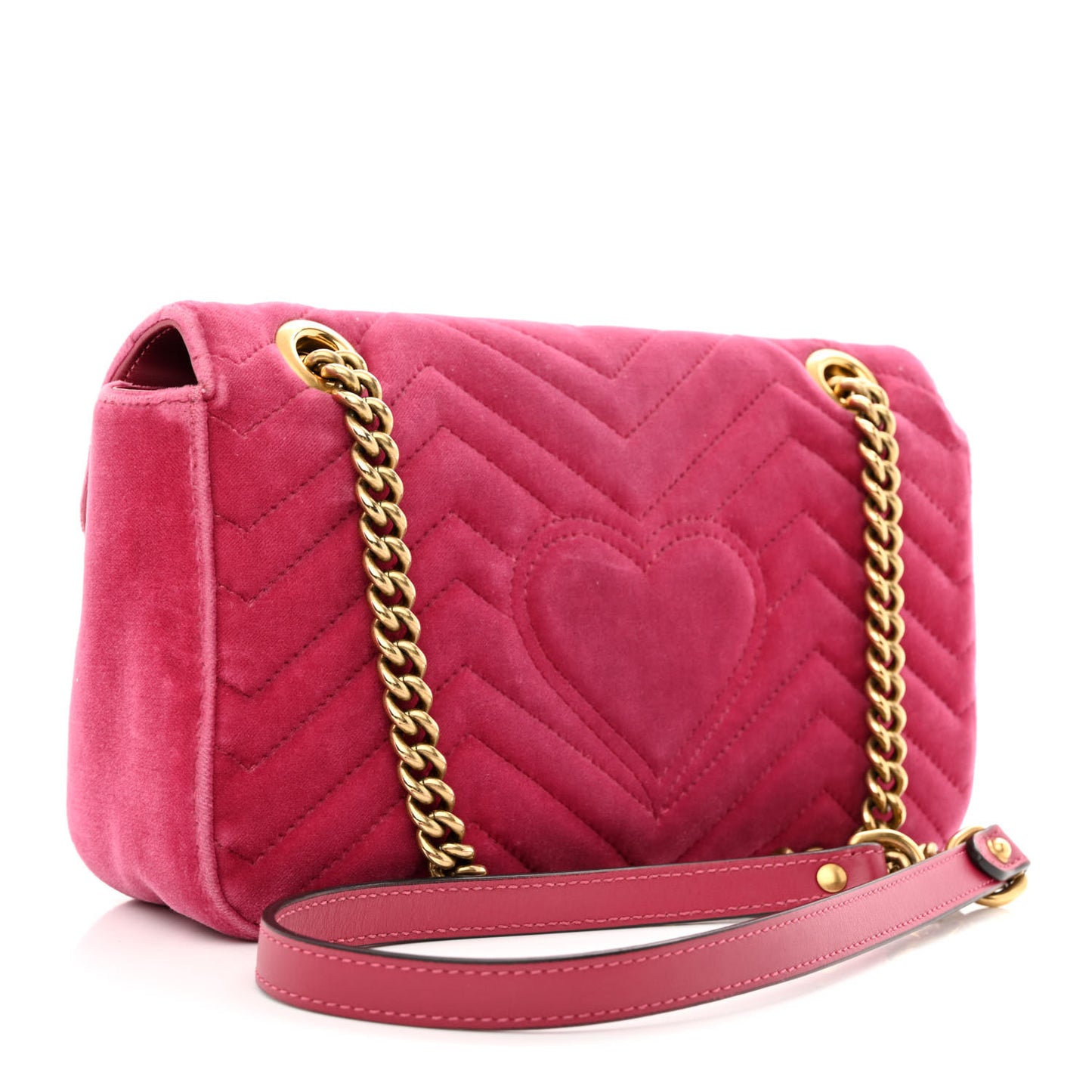 Velvet Matelasse Small GG Marmont Shoulder Bag Light Raspberry Rose
