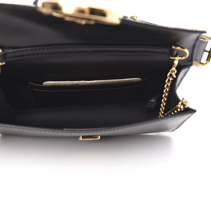 Fendi Vitello Liberty F is Fendi Bi-Color FF 1974 Embossed Envelope Belt Bag Maya Black 4 of 8