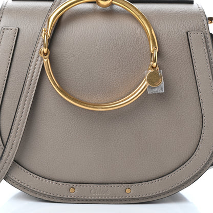 Chloe Calfskin Suede Medium Nile Bracelet Bag Motty Grey 7 of 9