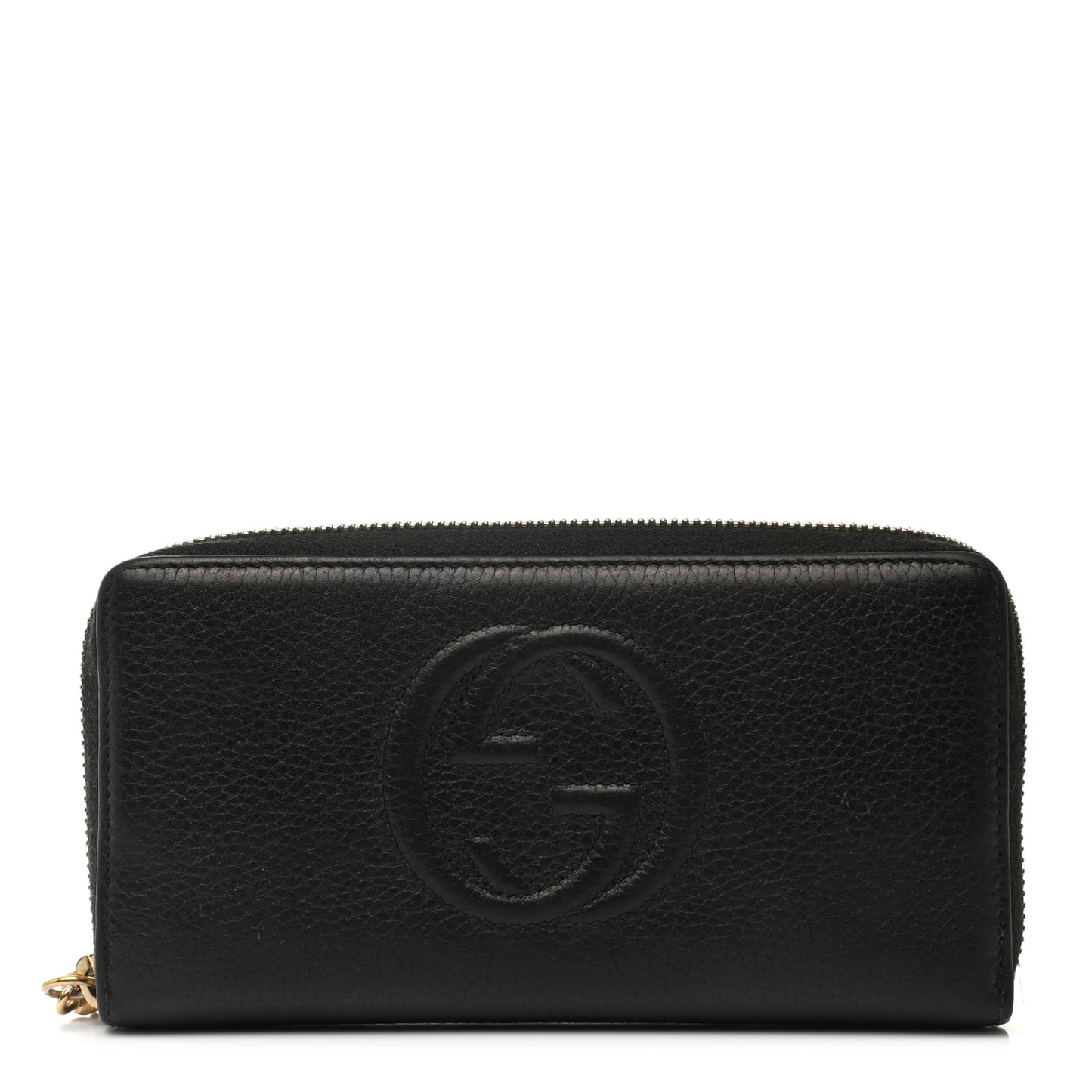 Pebbled Calfskin Soho Zip Around Wallet Black