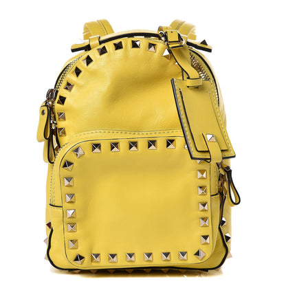 Valentino Garavani Calfskin Mini Rockstud Backpack Light Yellow 1 of 8