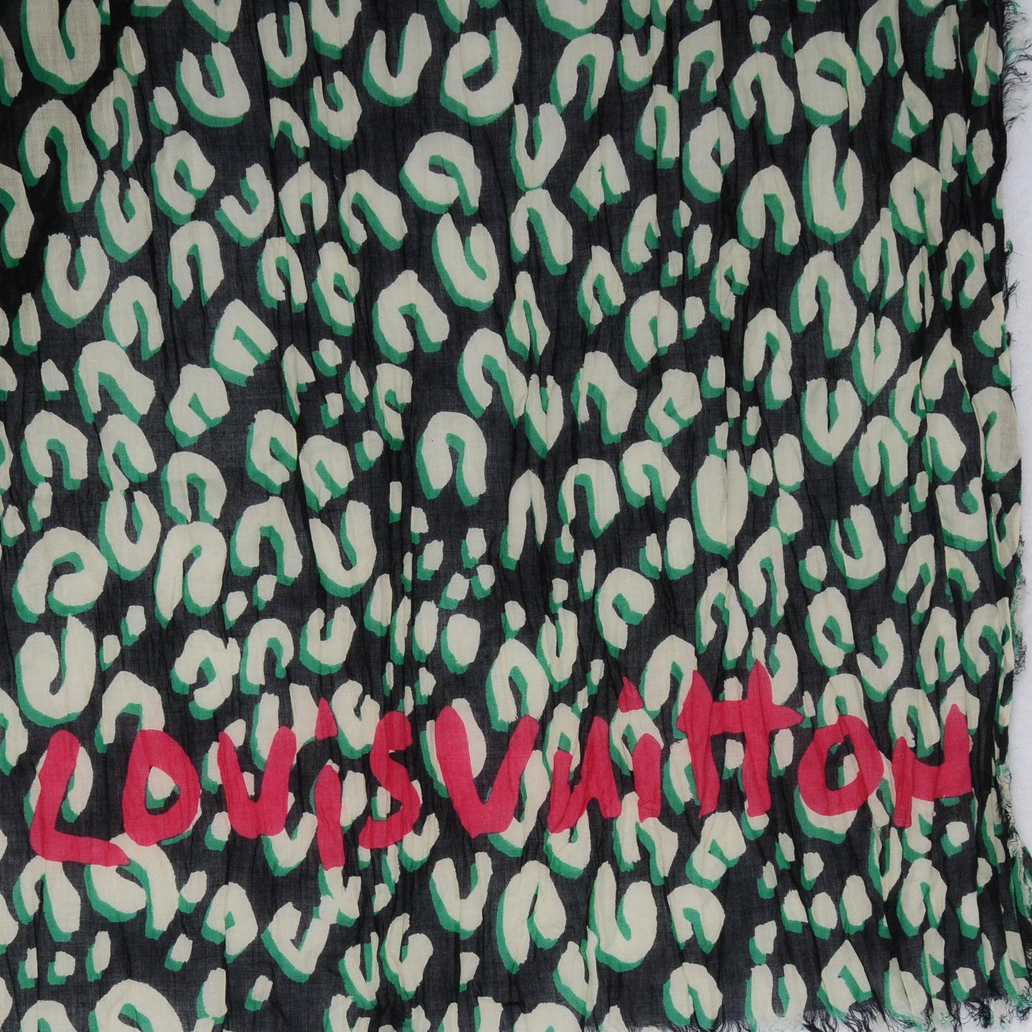 Cotton Leopard Pareo Scarf Blue Infini