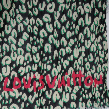 Louis Vuitton Cotton Leopard Pareo Scarf Blue Infini 4 of 6