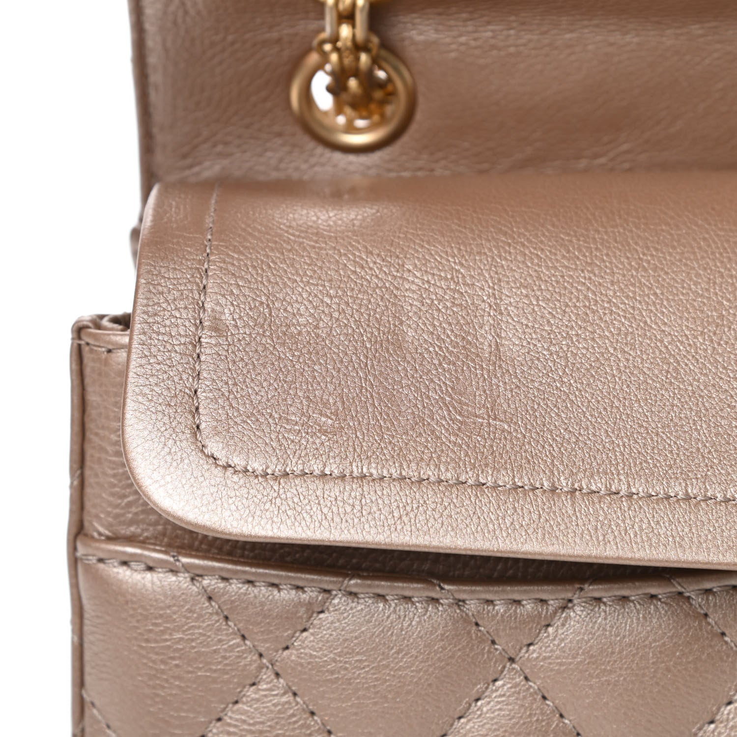 Chanel Metallic Calfskin Quilted 2.55 Reissue 226 Flap Dark Gold 14 of 17