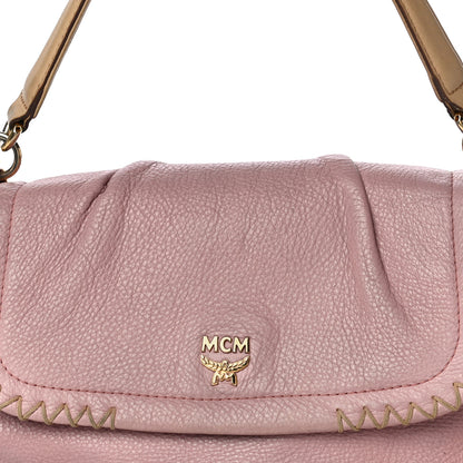 MCM Grained Calfskin Shoulder Bag Pink 7 of 27