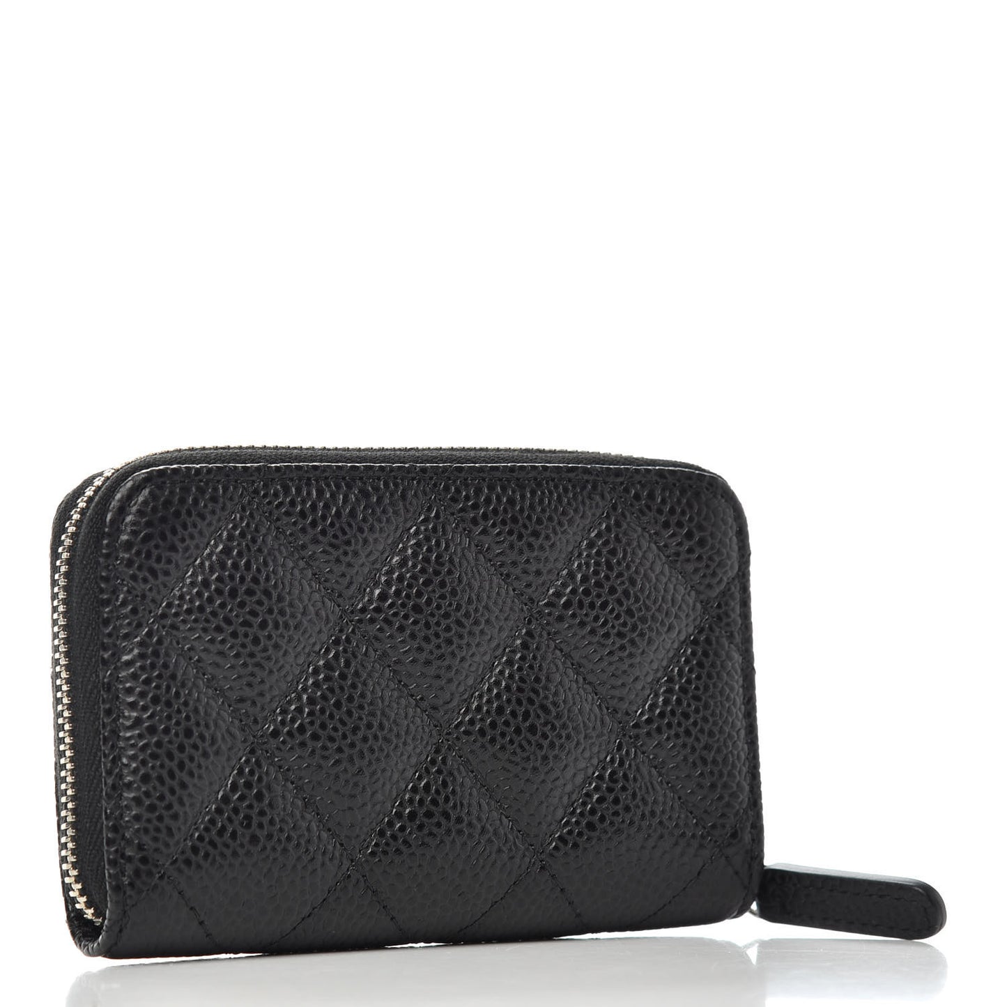 Caviar Quilted Zip Coin Purse Black