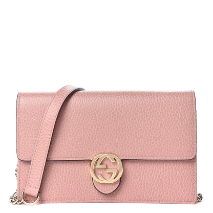 Gucci Dollar Calfskin Interlocking G Chain Wallet Soft Pink 1 of 9
