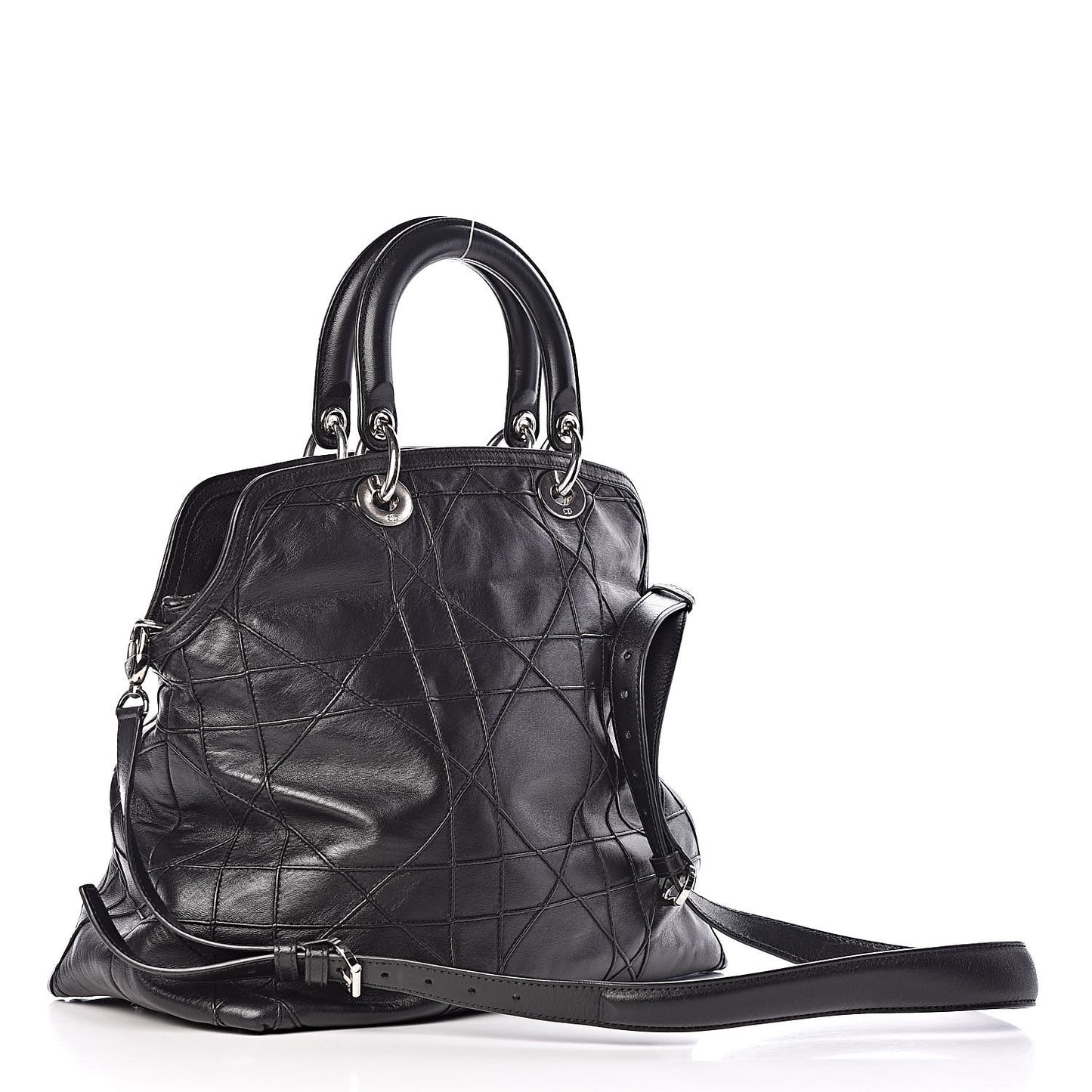 Lambskin Cannage Medium Granville Tote Black