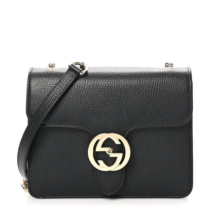 Gucci Dollar Calfskin Small Interlocking G Shoulder Bag Black 1 of 11