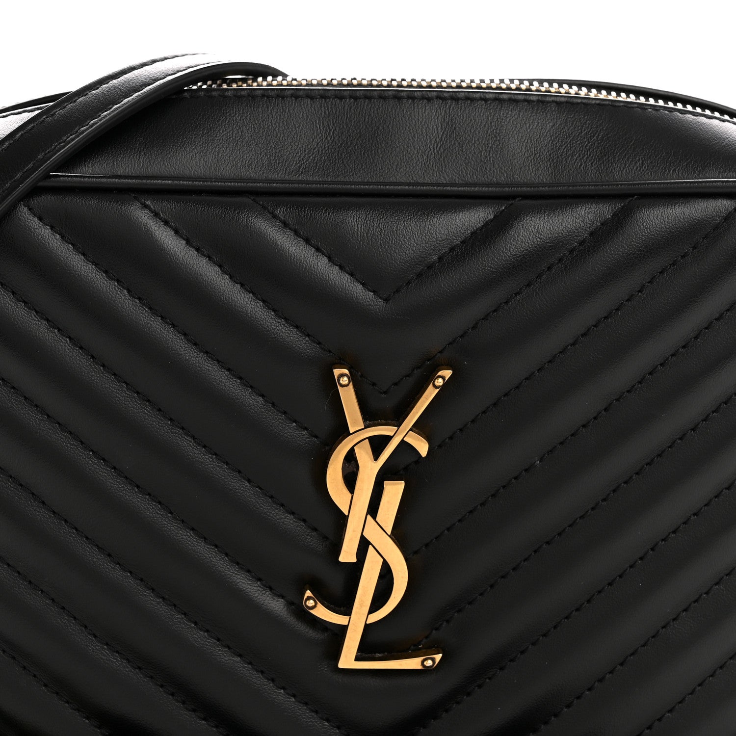 Saint Laurent Calfskin Matelasse Monogram Lou Camera Bag Black 8 of 12