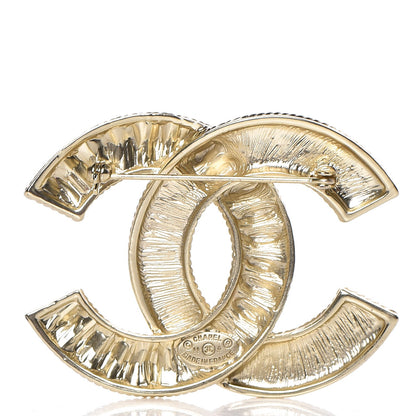 Chanel Baguette Crystal CC Brooch Gold 3 of 4