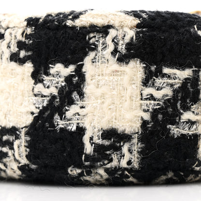 Chanel Wool Tweed Lambskin Quilted Chanel 19 Round Clutch With Chain and Coin Purse Black White 10 of 10