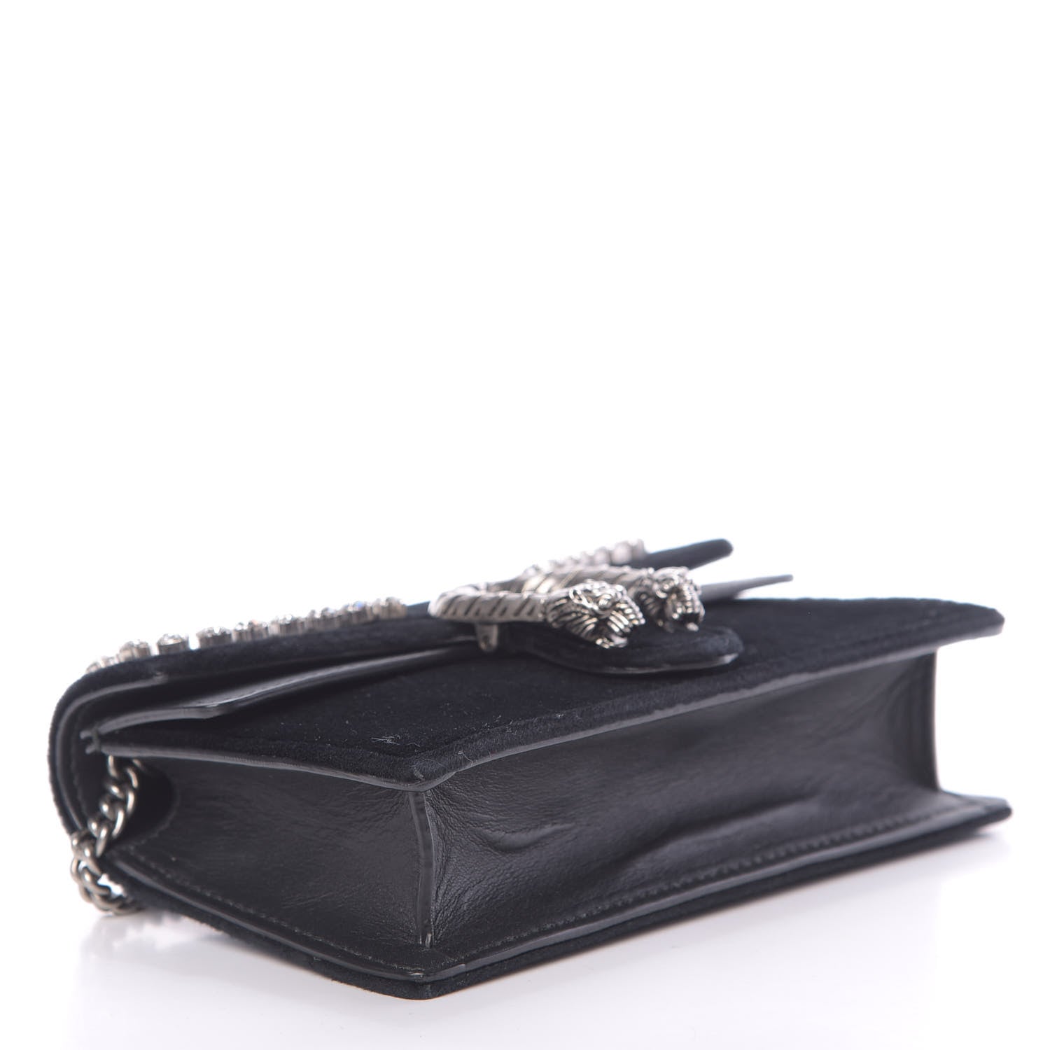 Gucci Velvet Crystal Super Mini Dionysus Shoulder Bag Black 4 of 13