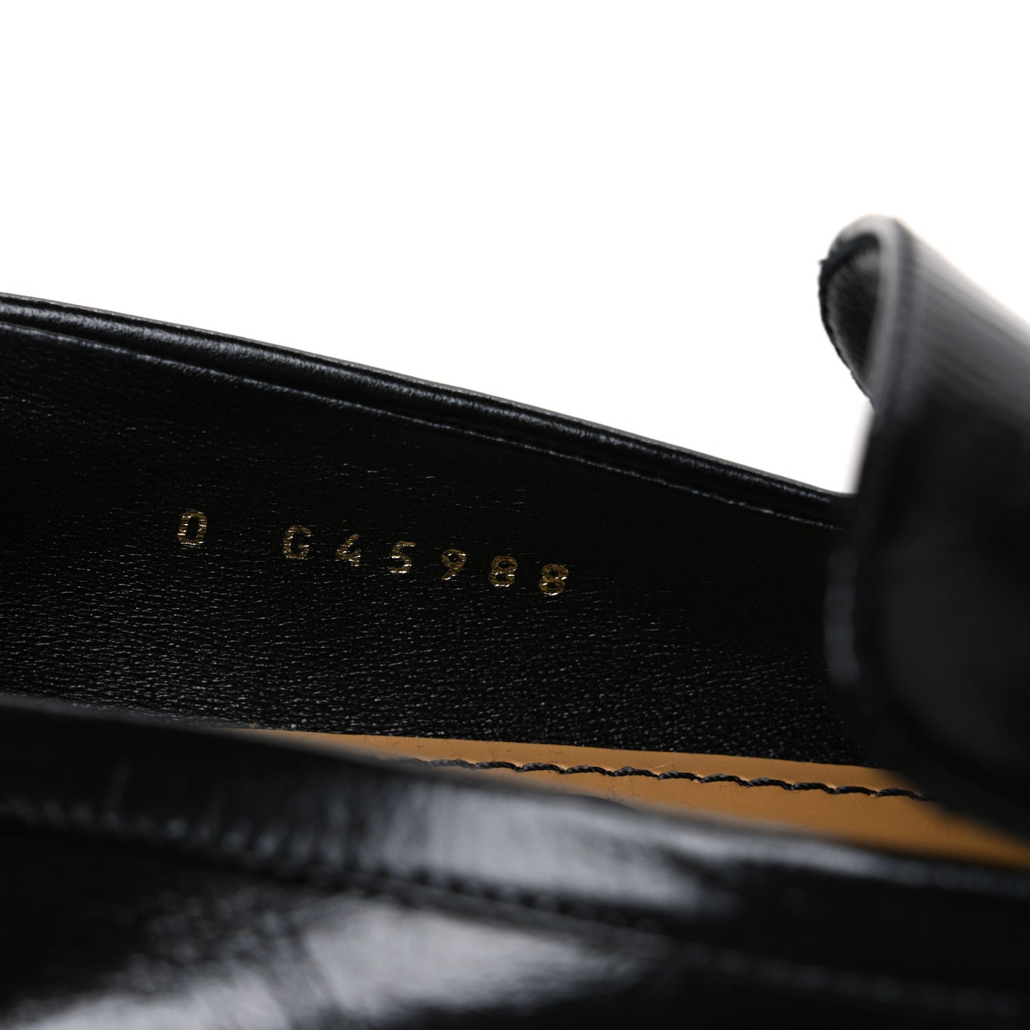 Shiny Calfskin Logo Loafers 38.5 Black