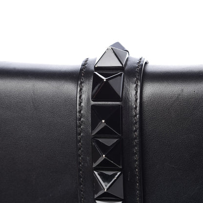 Valentino Garavani Vitello Medium Glam Lock Rockstud Flap Black Light Ivory 8 of 8