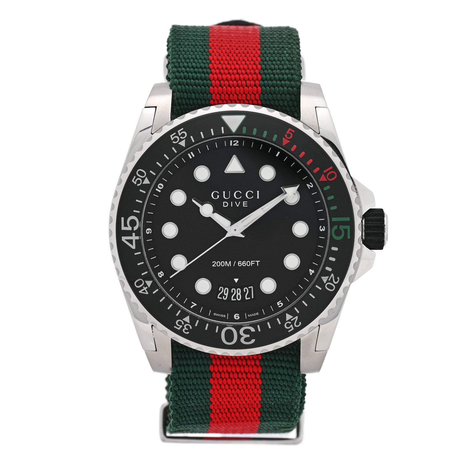 Gucci Stainless Steel Nylon 45mm Dive Quartz Watch Black 1 of 5