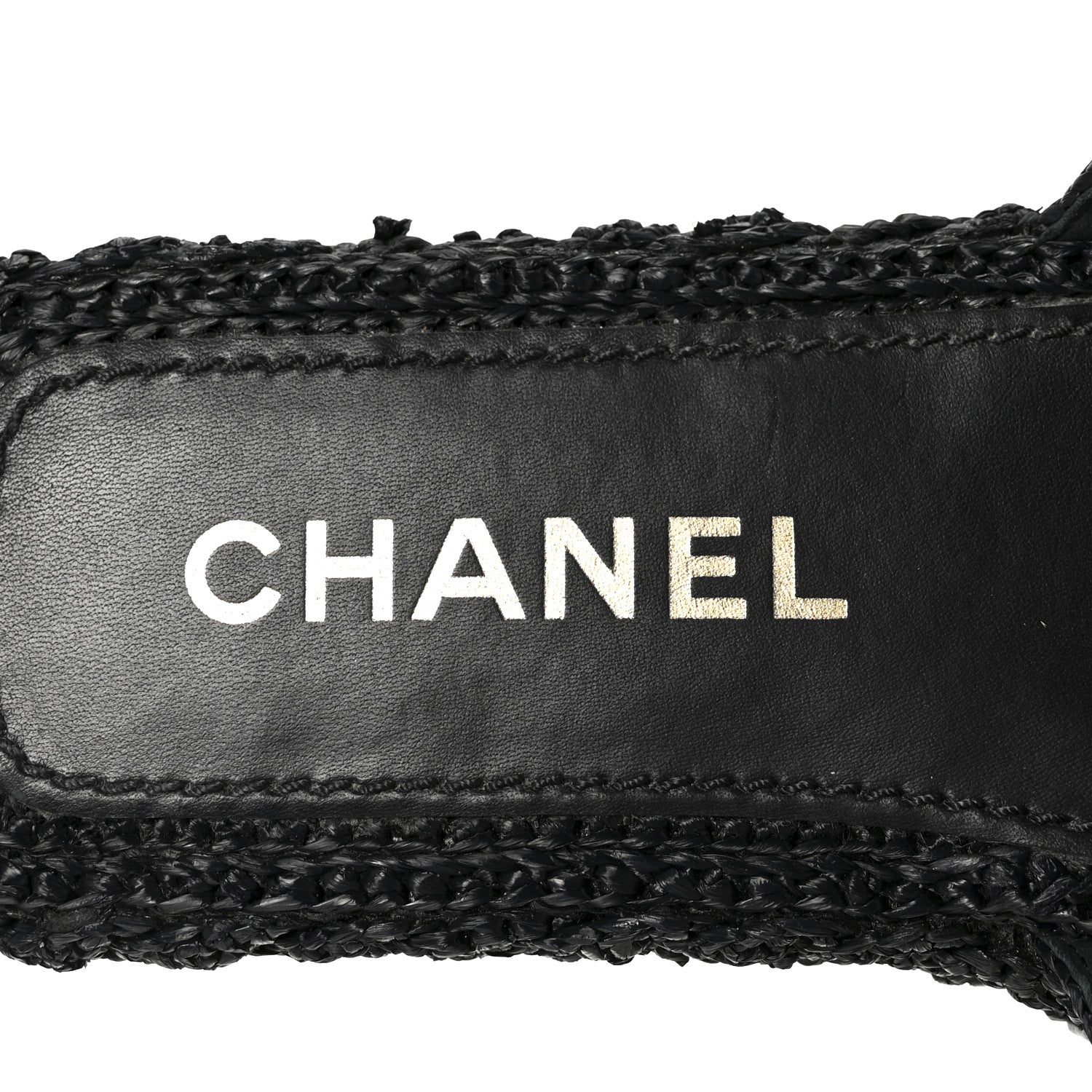 Chanel Braided Cord CC Espadrille Slip On Sandals 38 Black 8 of 9