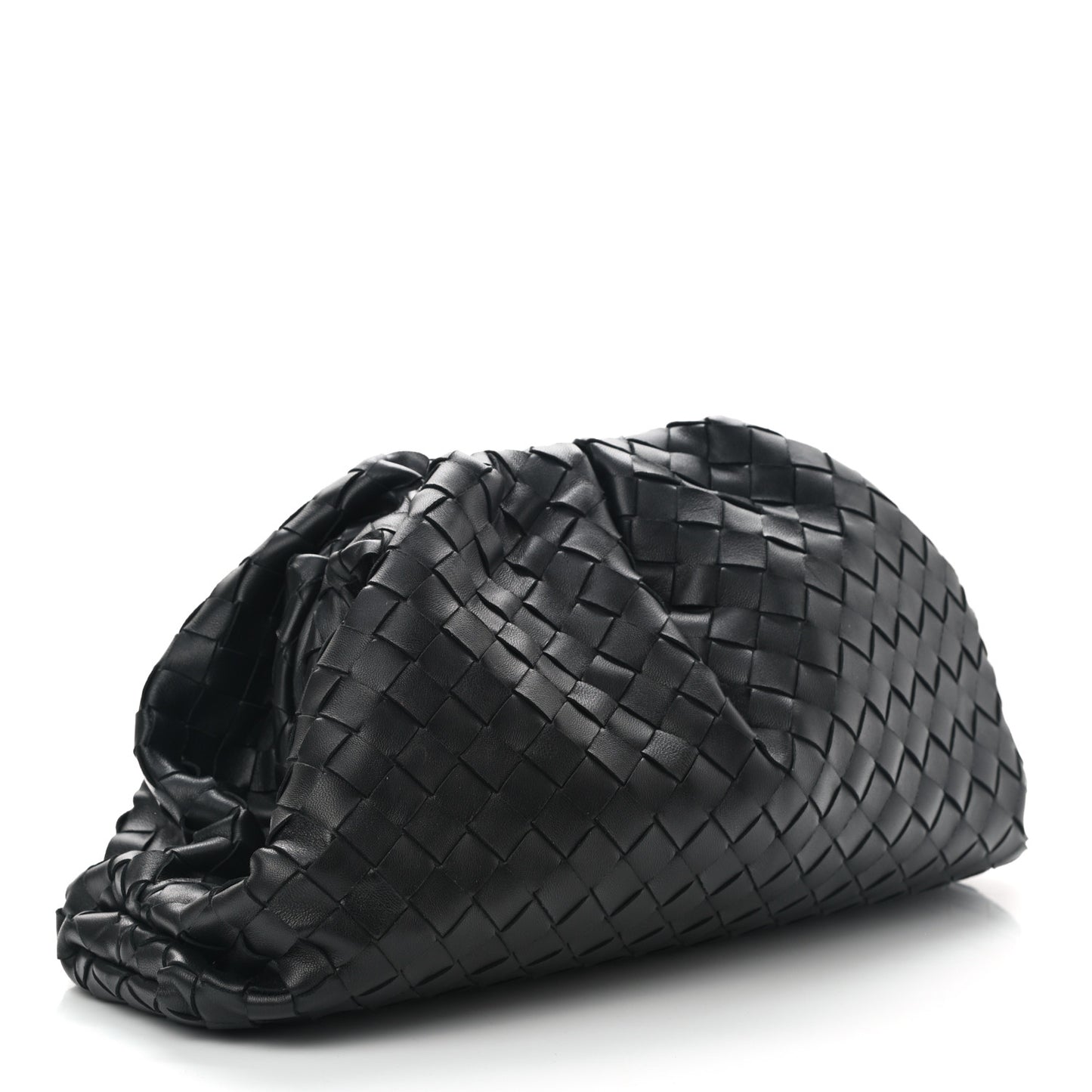 Nappa Maxi Intreccio The Pouch Oversized Clutch Black