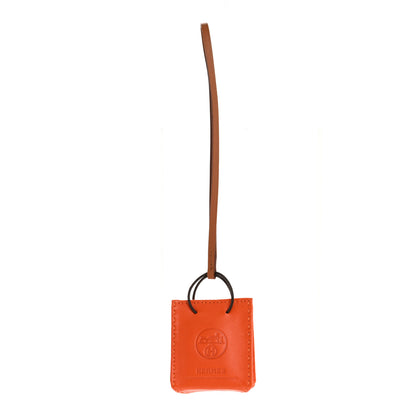 Hermes Milo Lambskin Swift Shopping Bag Charm Feu Gold 1 of 14