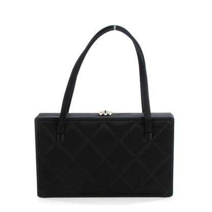 Chanel Satin Quilted Evening Bag Black 1 of 9