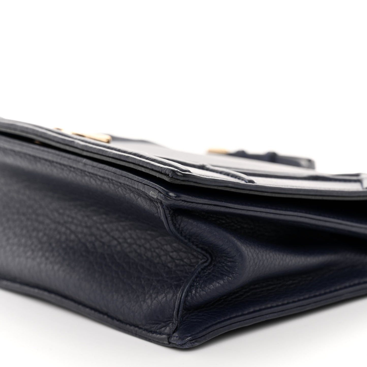 Grained Calfskin Medium Diorama Flap Bag Indigo Blue