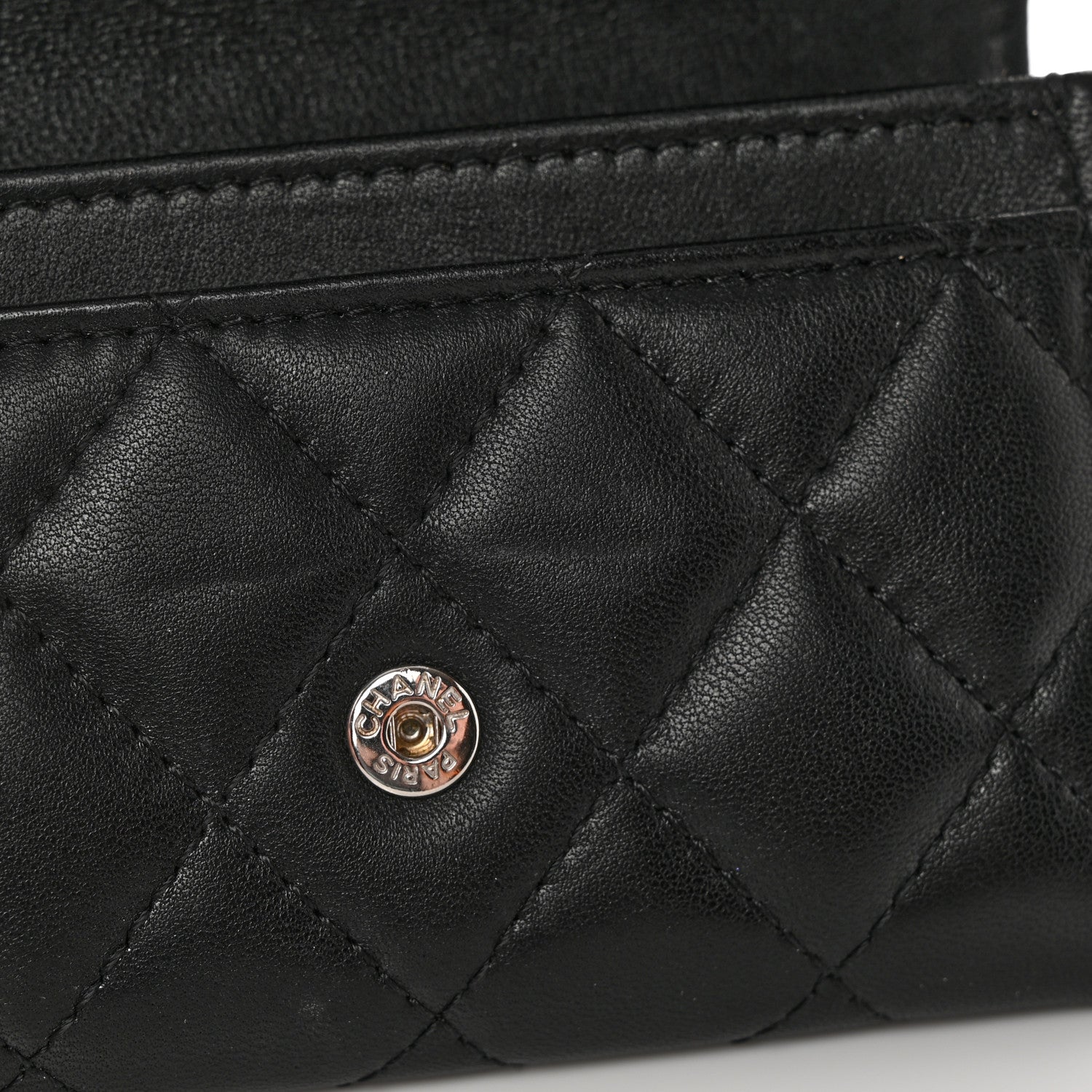 Chanel Lambskin Quilted Flap Card Holder Wallet Black 9 of 11