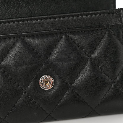 Chanel Lambskin Quilted Flap Card Holder Wallet Black 9 of 11