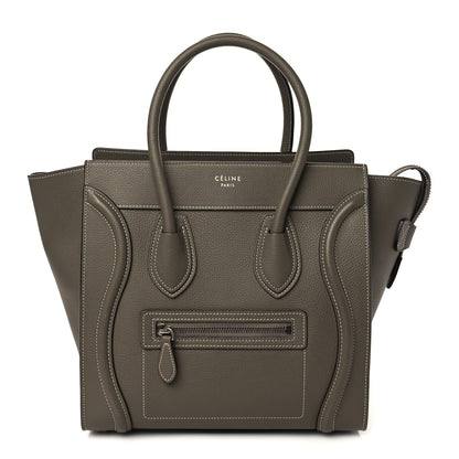 Celine Drummed Calfskin Micro Luggage Souris 1 of 6
