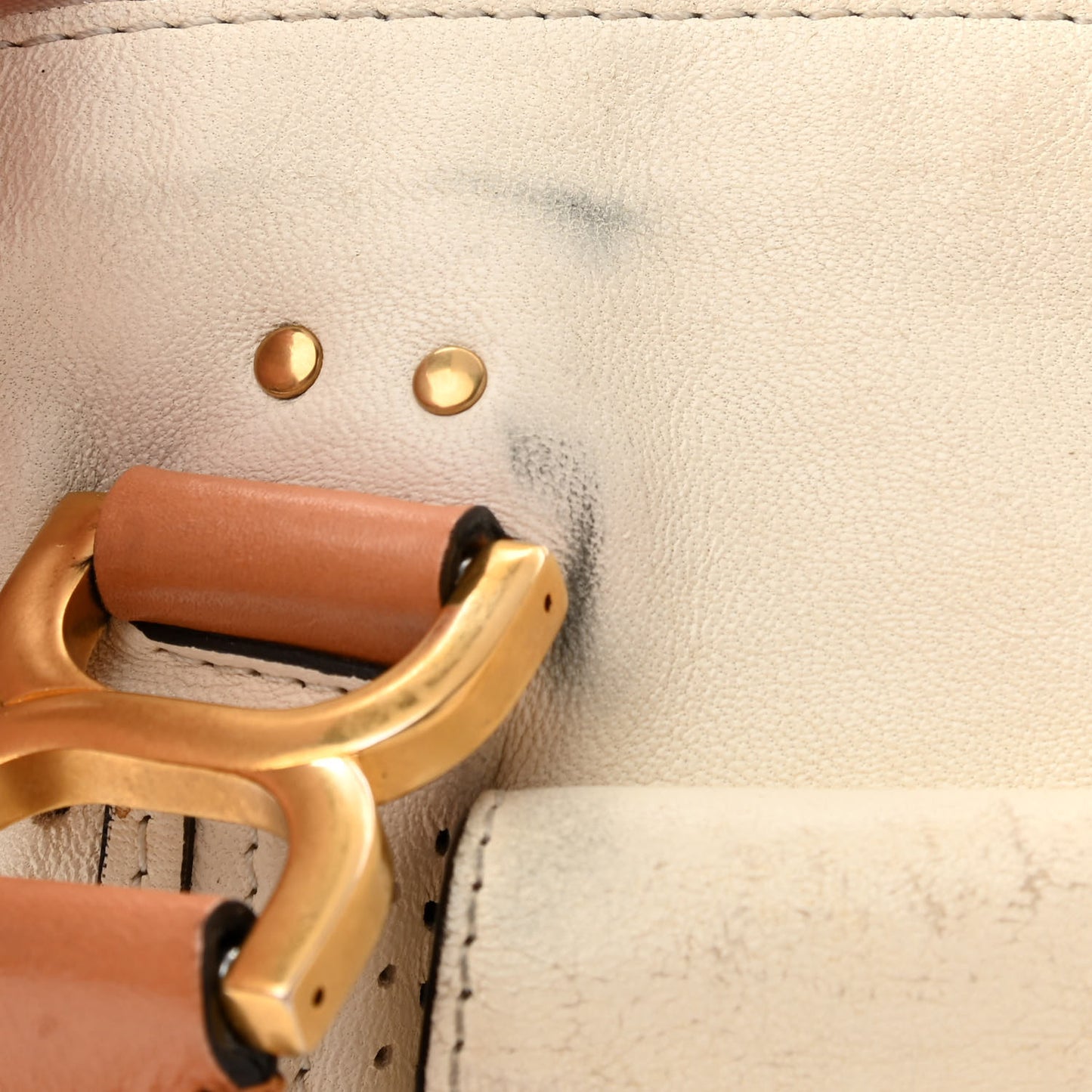 Calfskin Perforated Medium Marcie Animation Satchel Porcelain
