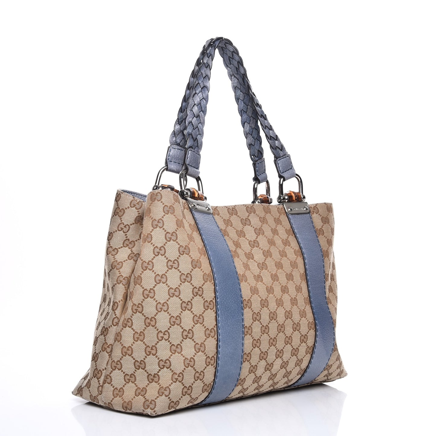 Monogram Medium Bamboo Bar Tote Blue
