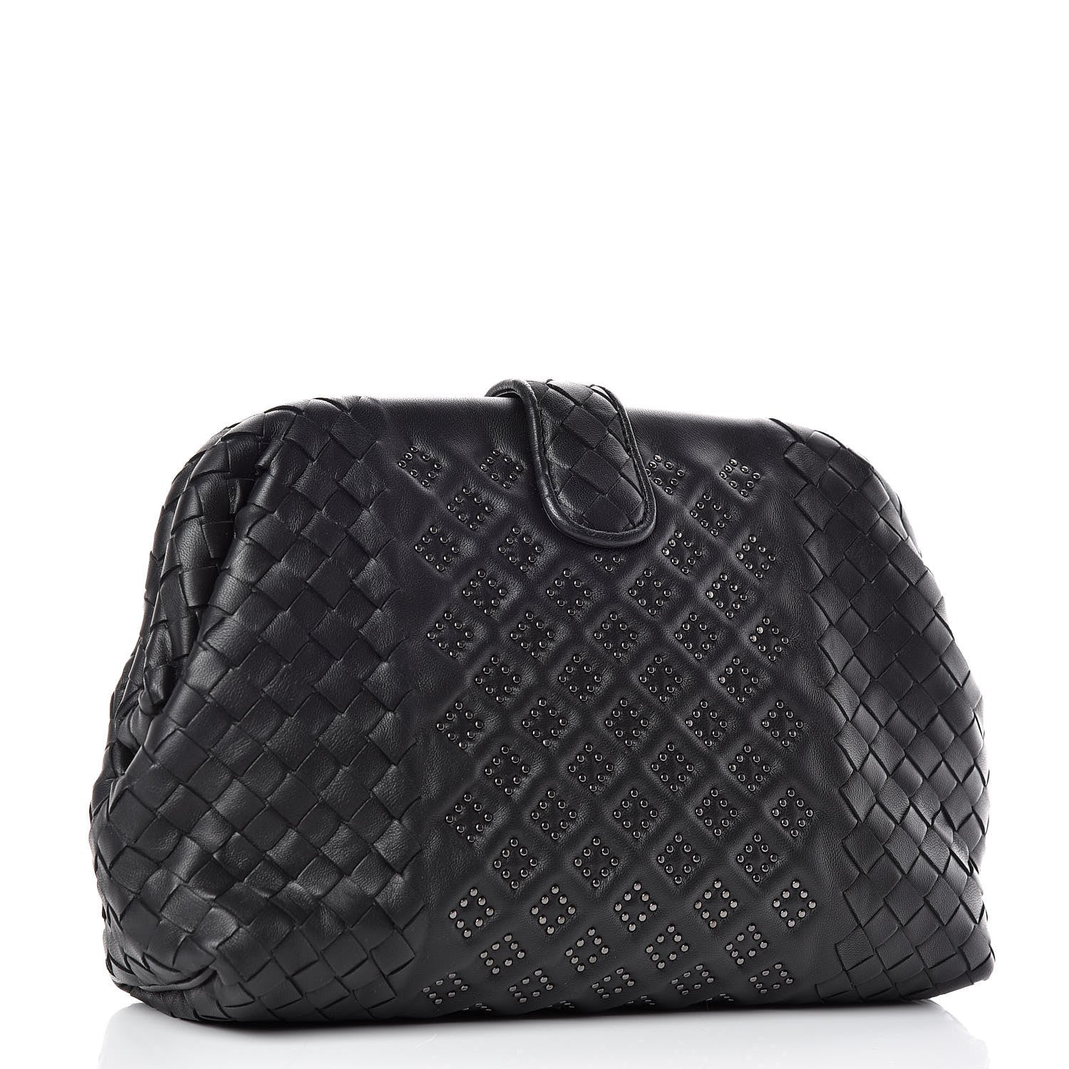 Bottega Veneta Nappa Intrecciato Studded The Lauren 1980 Clutch Black 3 of 9