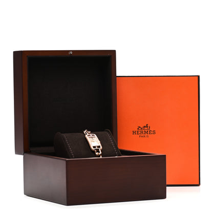 Hermes 18K Rose Gold Diamond Mother of Pearl 17mm Nantucket Quartz Watch 5 of 5