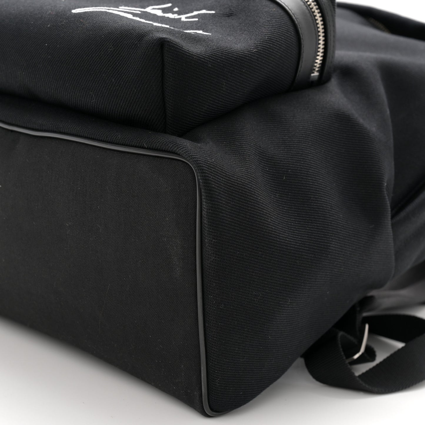 Canvas Signature Embroidered City Backpack Black