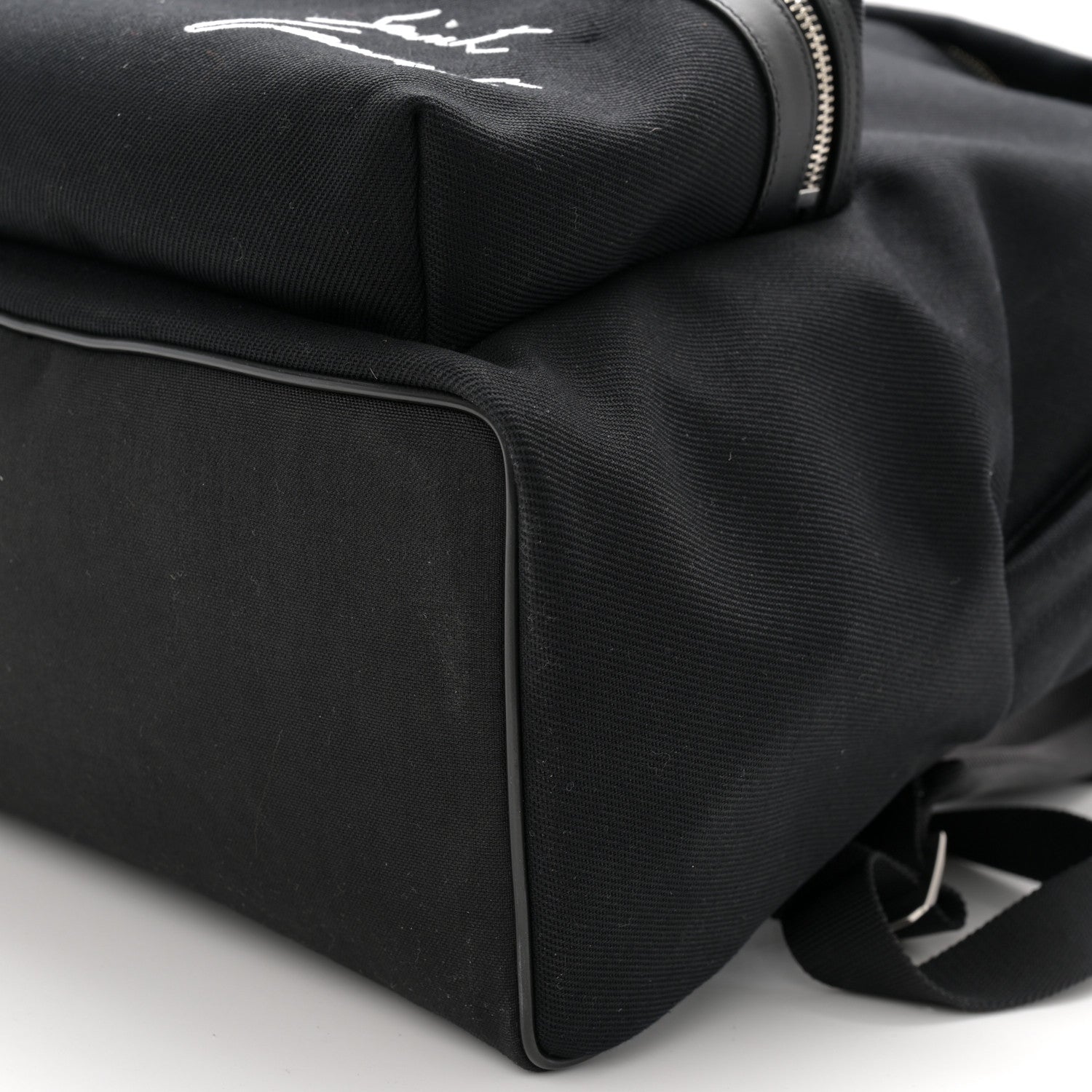 Saint Laurent Canvas Signature Embroidered City Backpack Black 10 of 10