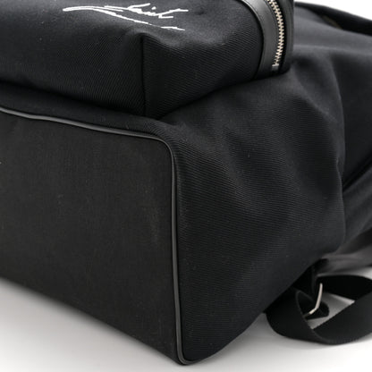 Saint Laurent Canvas Signature Embroidered City Backpack Black 10 of 10