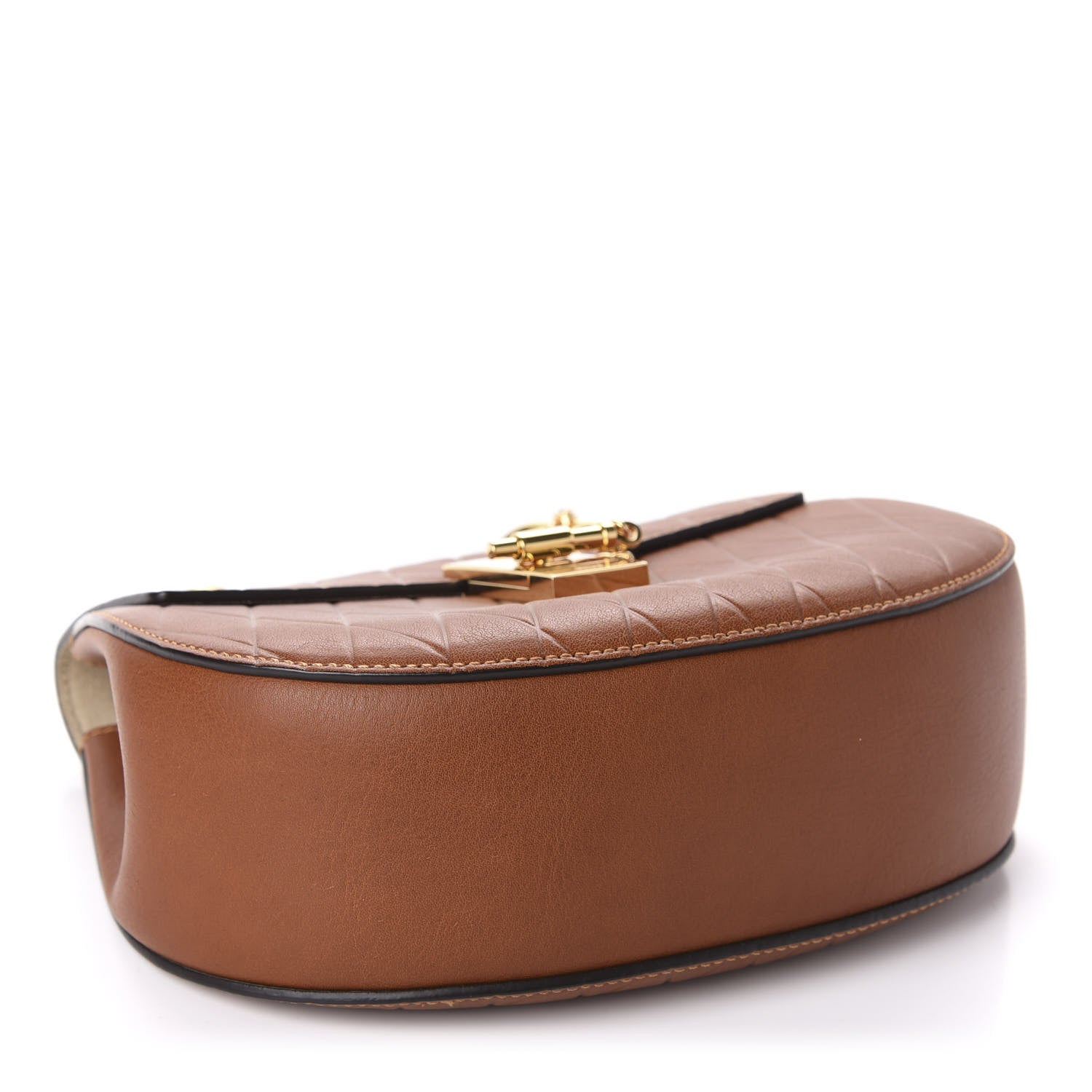 Chloe Lambskin Diamond Embossed Drew Shoulder Bag Caramel 4 of 10