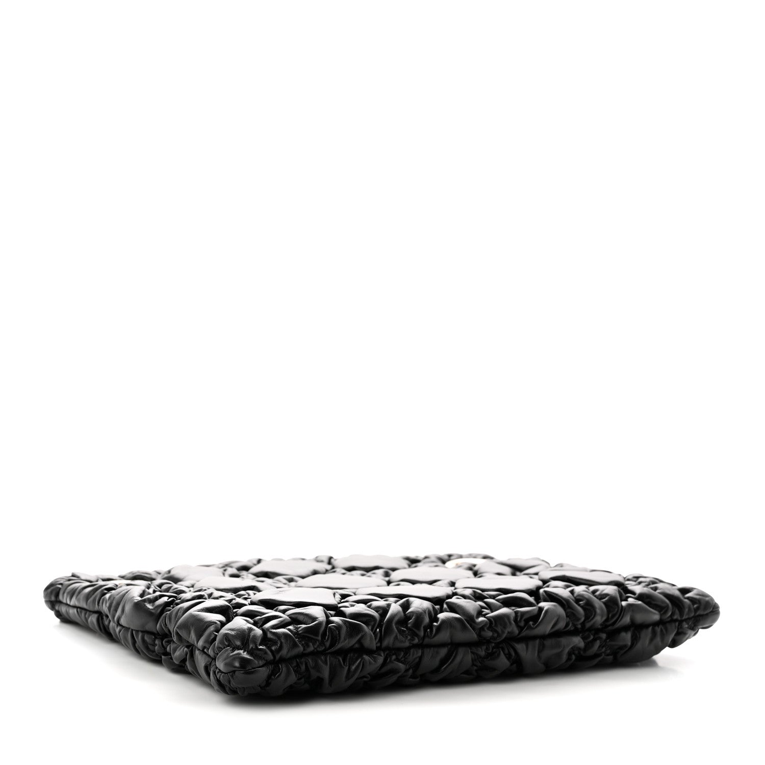 Christian Dior Calfskin Puffy Macrocannage Small Dior Crunchy Bag Black 4 of 11