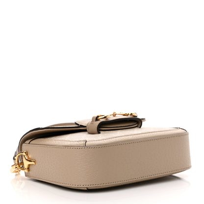 Gucci GG Supreme Monogram Textured Dollar Calfskin Web Mini Horsebit 1955 Shoulder Bag Beige Mystic White Oatmeal 4 of 11