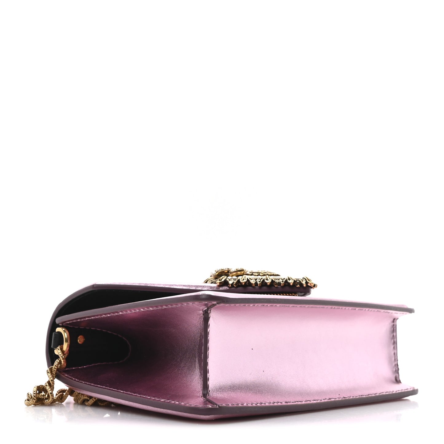 Metallic Nappa Small Devotion Top Handle Bag Pink