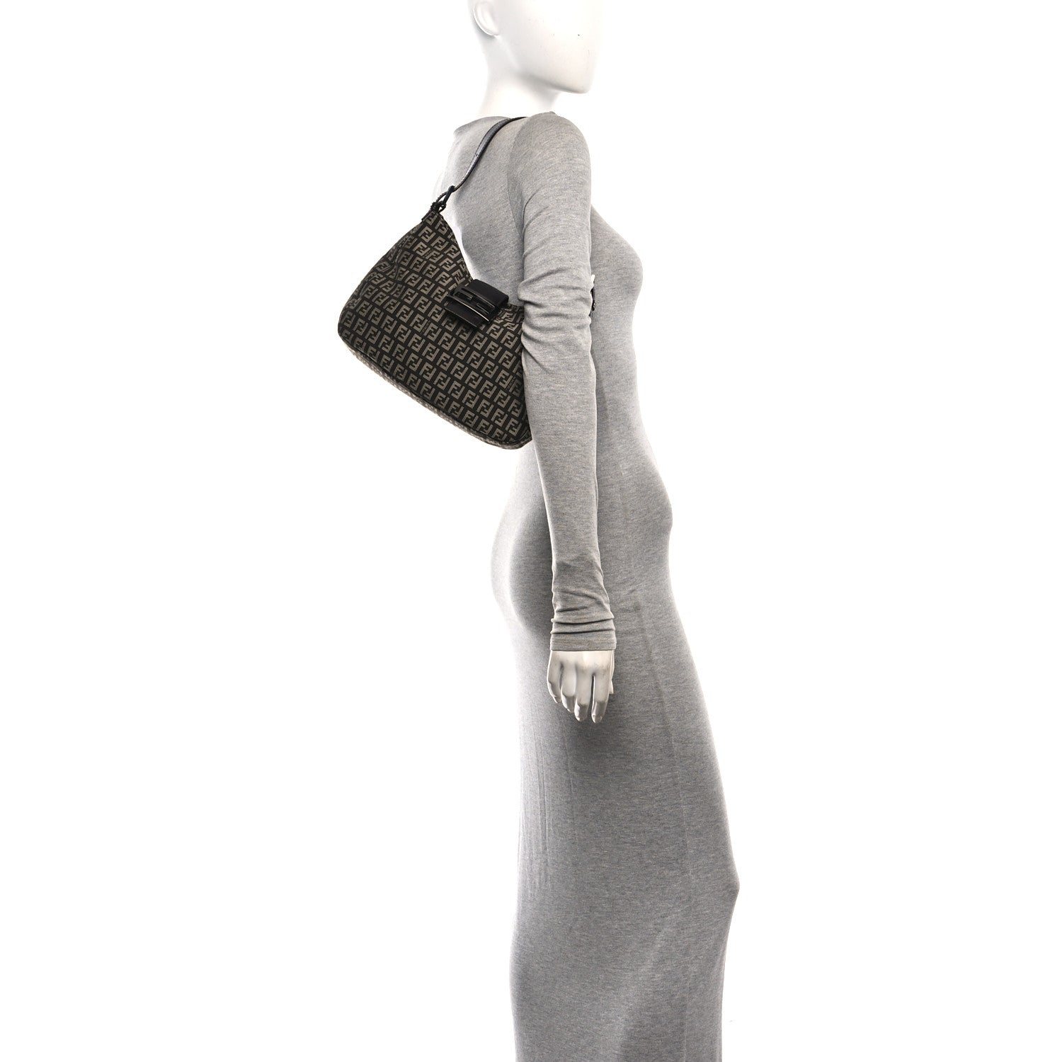Fendi Zucchino Vitello Hobo Testa Di Moro Beige 2 of 9