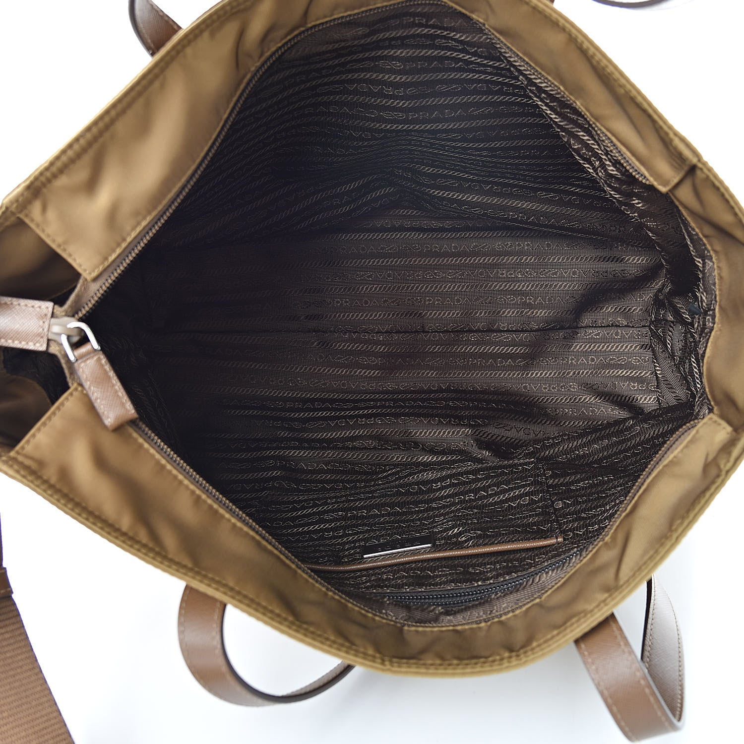 Prada Tessuto Nylon Saffiano Vela Tote Tobacco 5 of 11