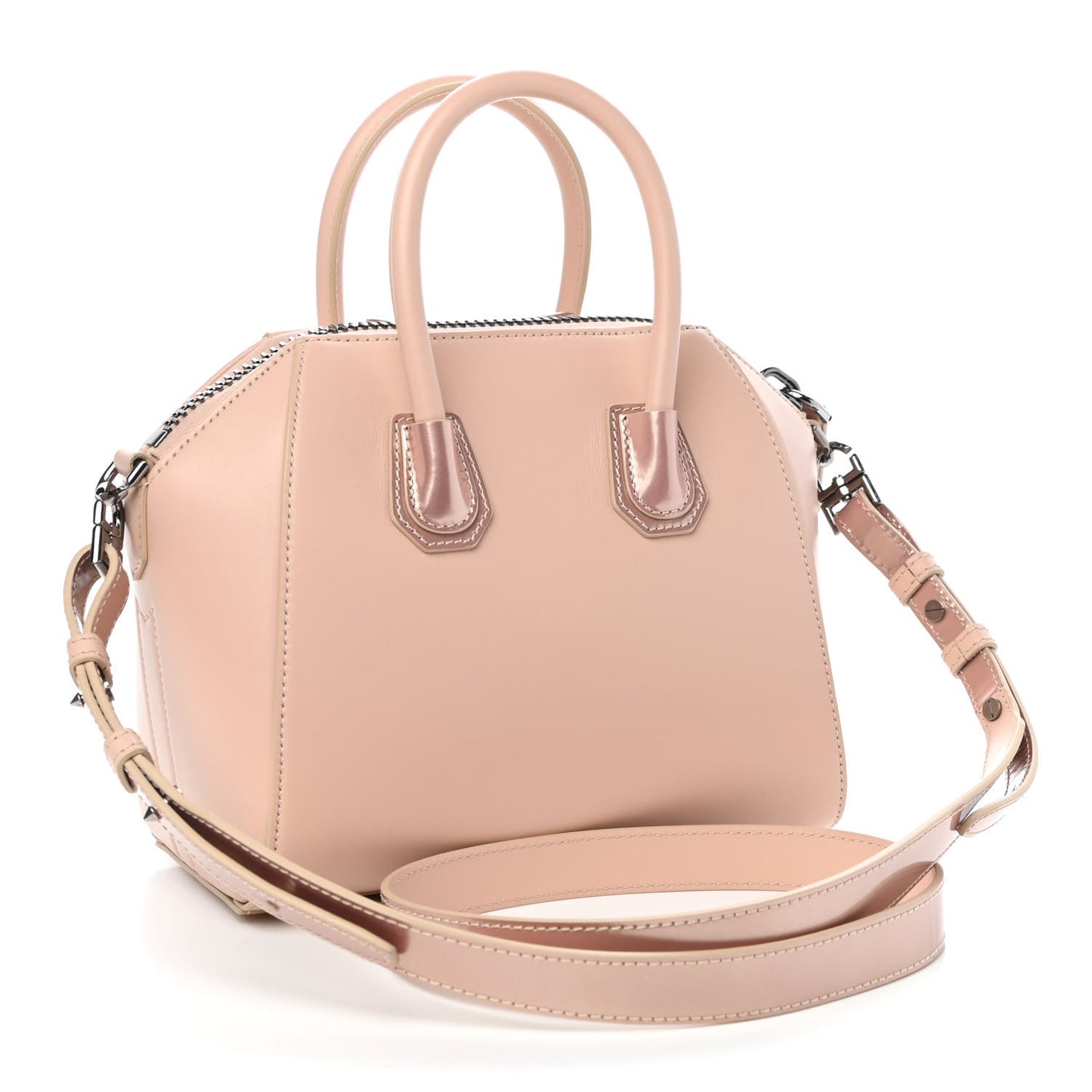 Metallic Calfskin Mini Antigona Light Pink