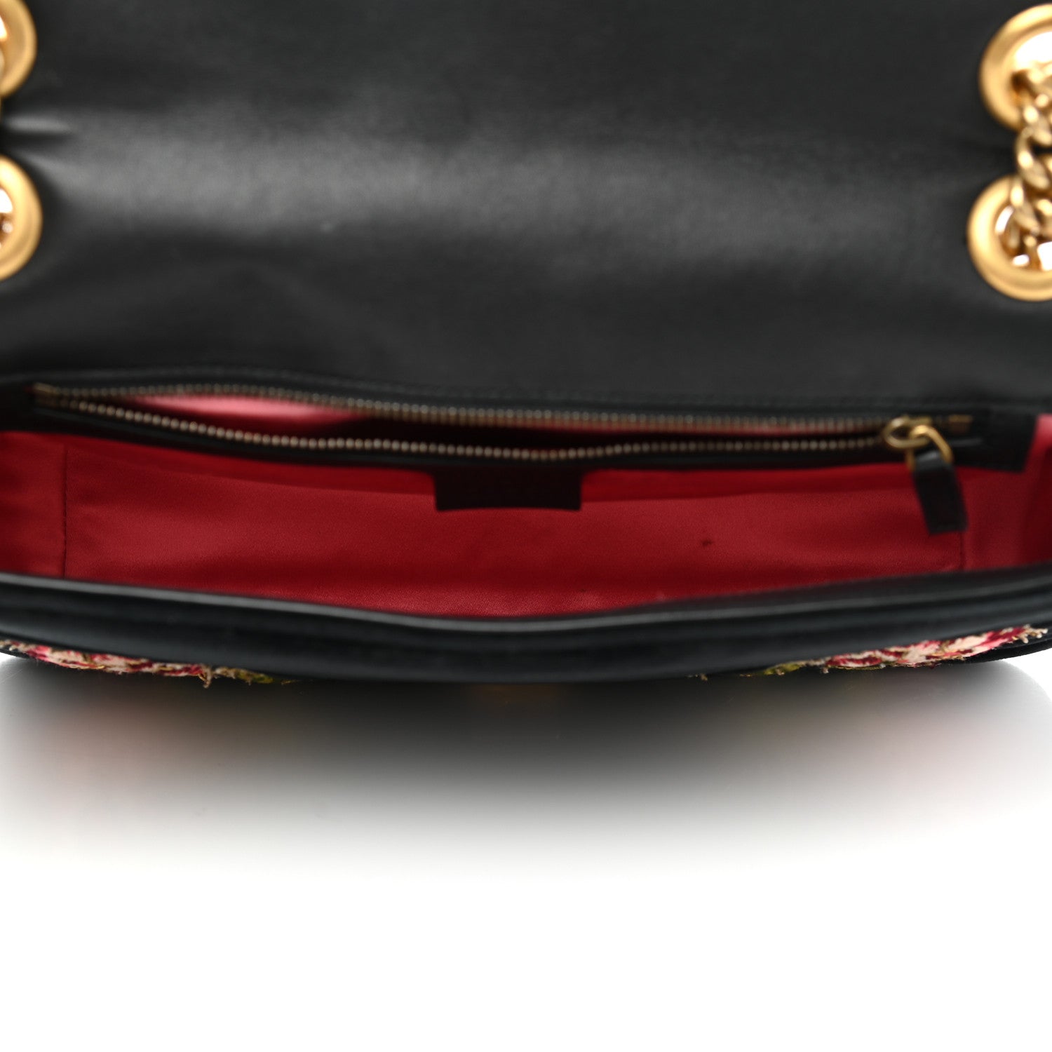 Gucci Velvet Matelasse Loved Embroidered Medium GG Marmont Shoulder Bag Black 5 of 10