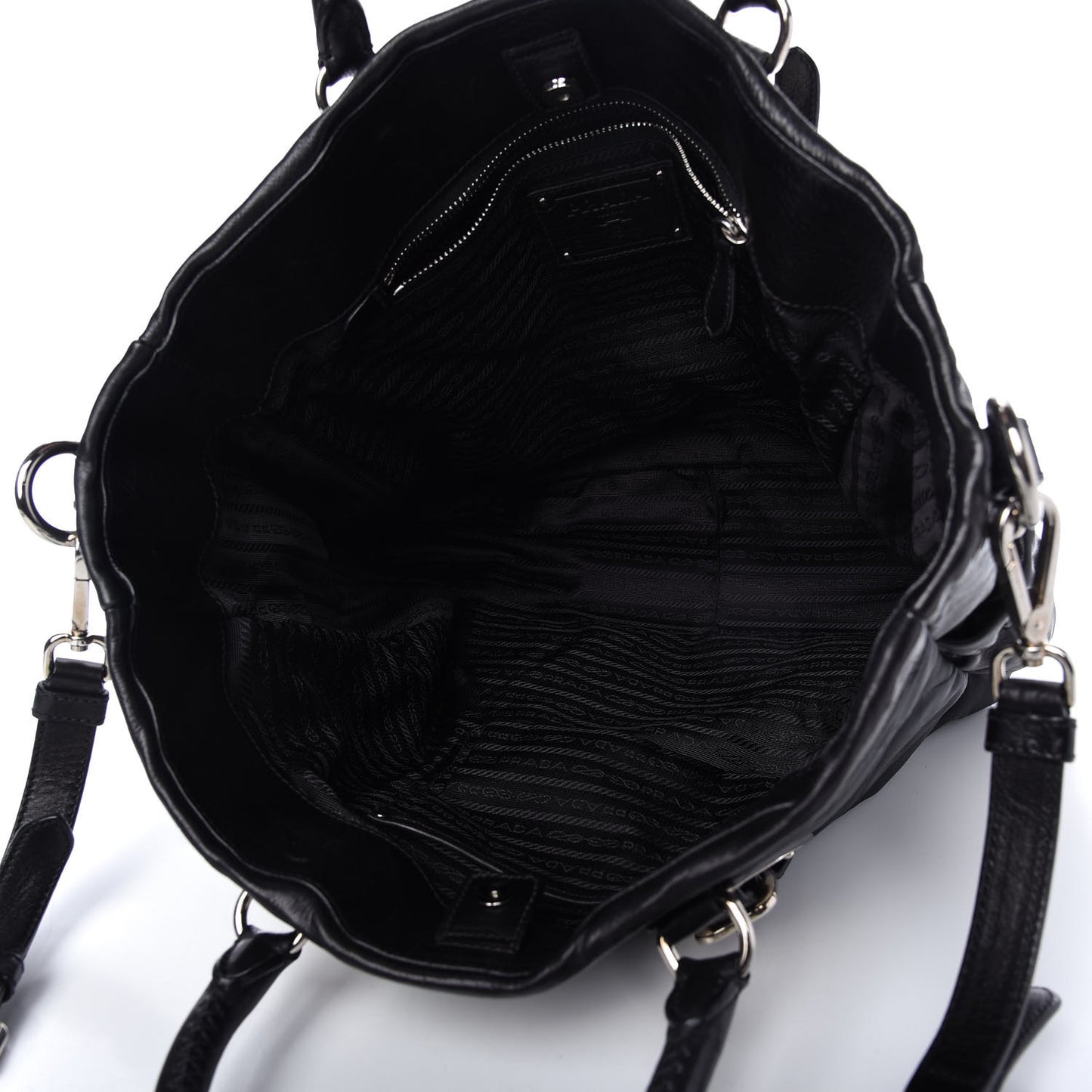 Tessuto Nylon Soft Calfskin Tote Black