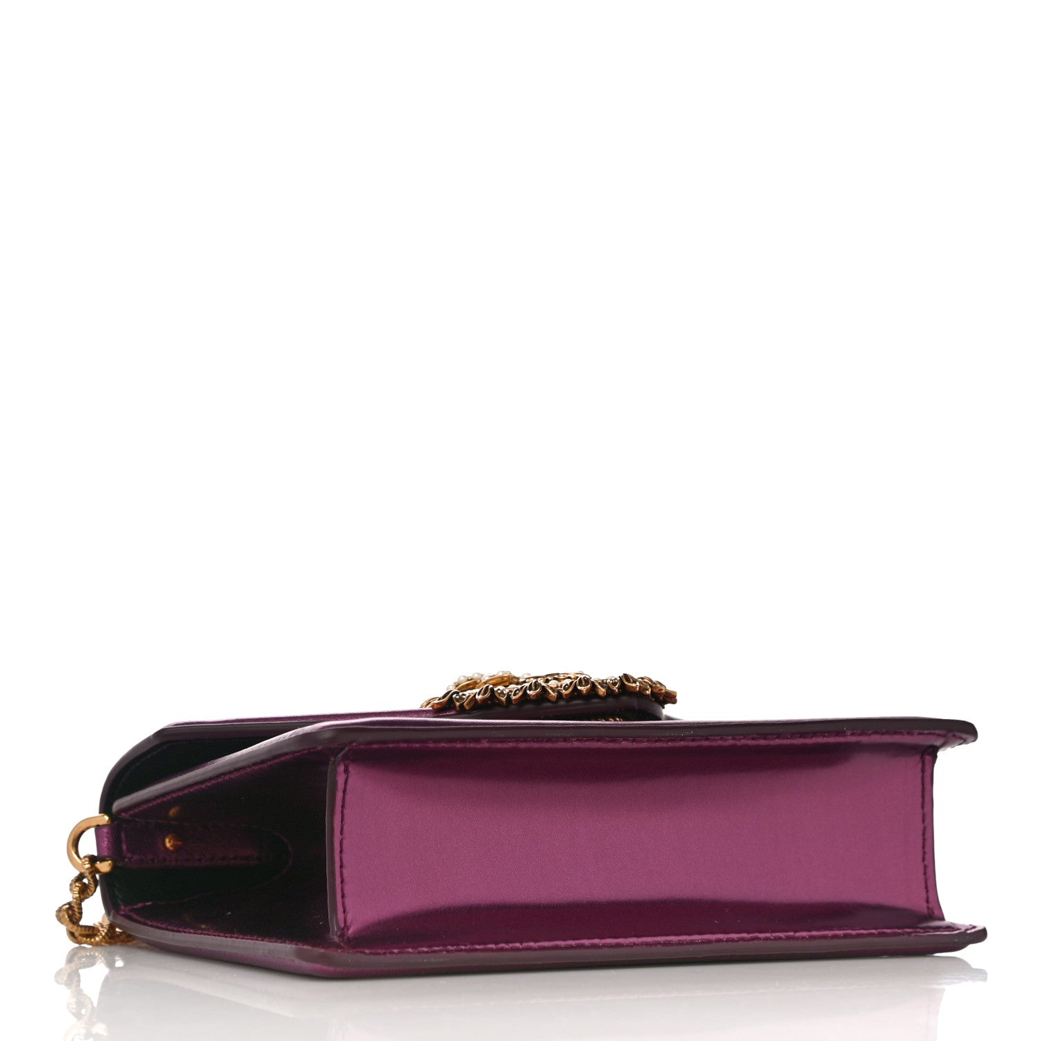 Dolce & Gabbana Metallic Nappa Small Devotion Top Handle Bag Purple 4 of 11