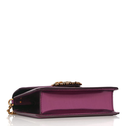 Dolce & Gabbana Metallic Nappa Small Devotion Top Handle Bag Purple 4 of 11